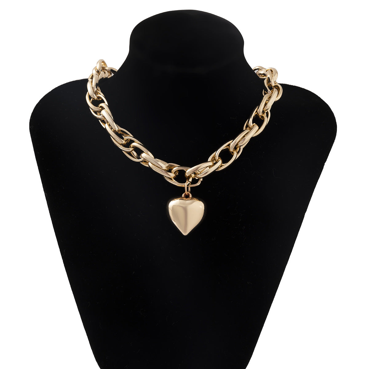 Collar con colgante de cruz punk minimalista con diseño geométrico hueco de aleación con acabado chapado para mujer