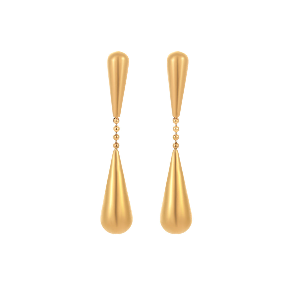 Pendientes Minimalistas Geométricos de Gota de Agua en Acero Inoxidable con Acabado Chapado para Mujer