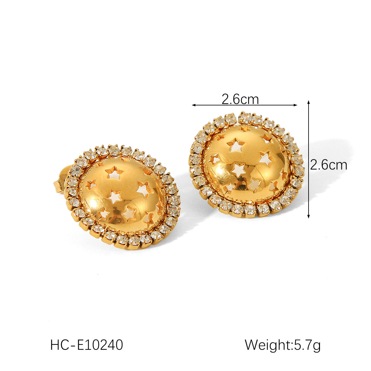 Ins Style 18K Gold Plated Titanium Steel Geometric Bowknot Water Drop Rhinestone Earrings for Women