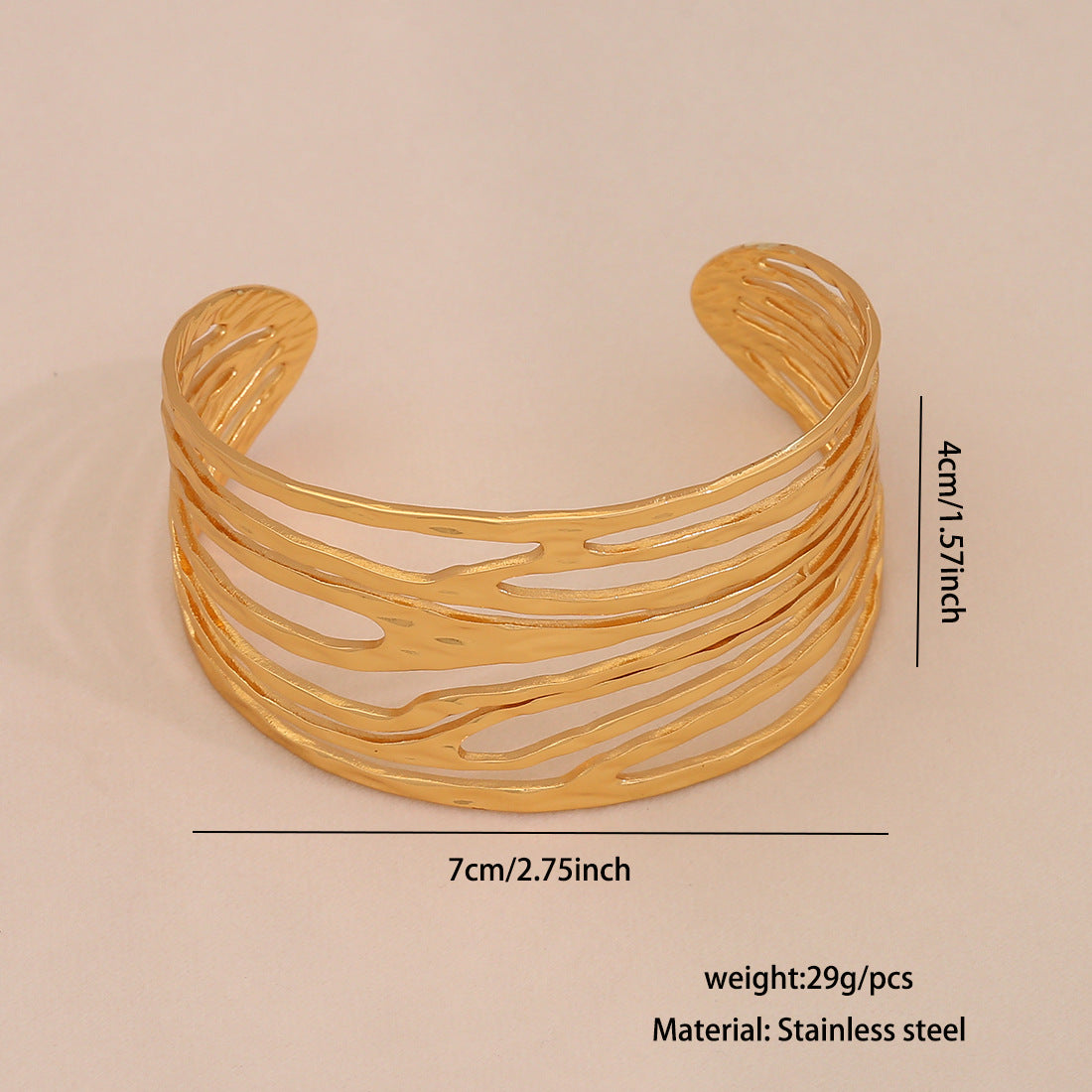 Bold Floral Stainless Steel Bracelet with Plated Finish for Women