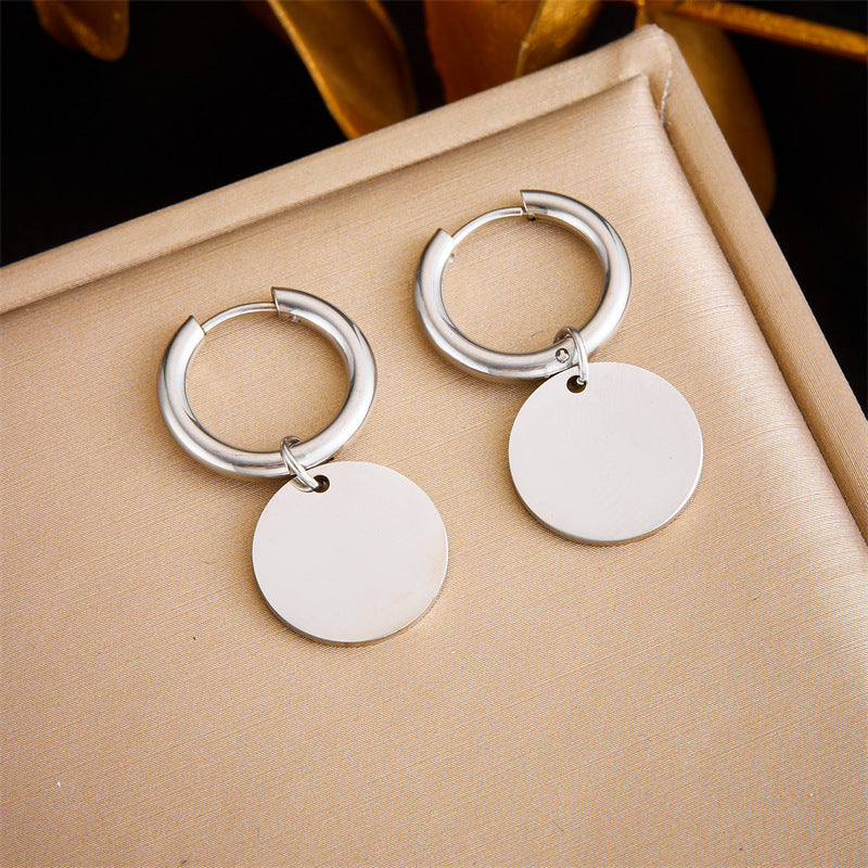 Minimalist Gold Plated Stainless Steel Floral Star Geometric Drop Earrings for Women