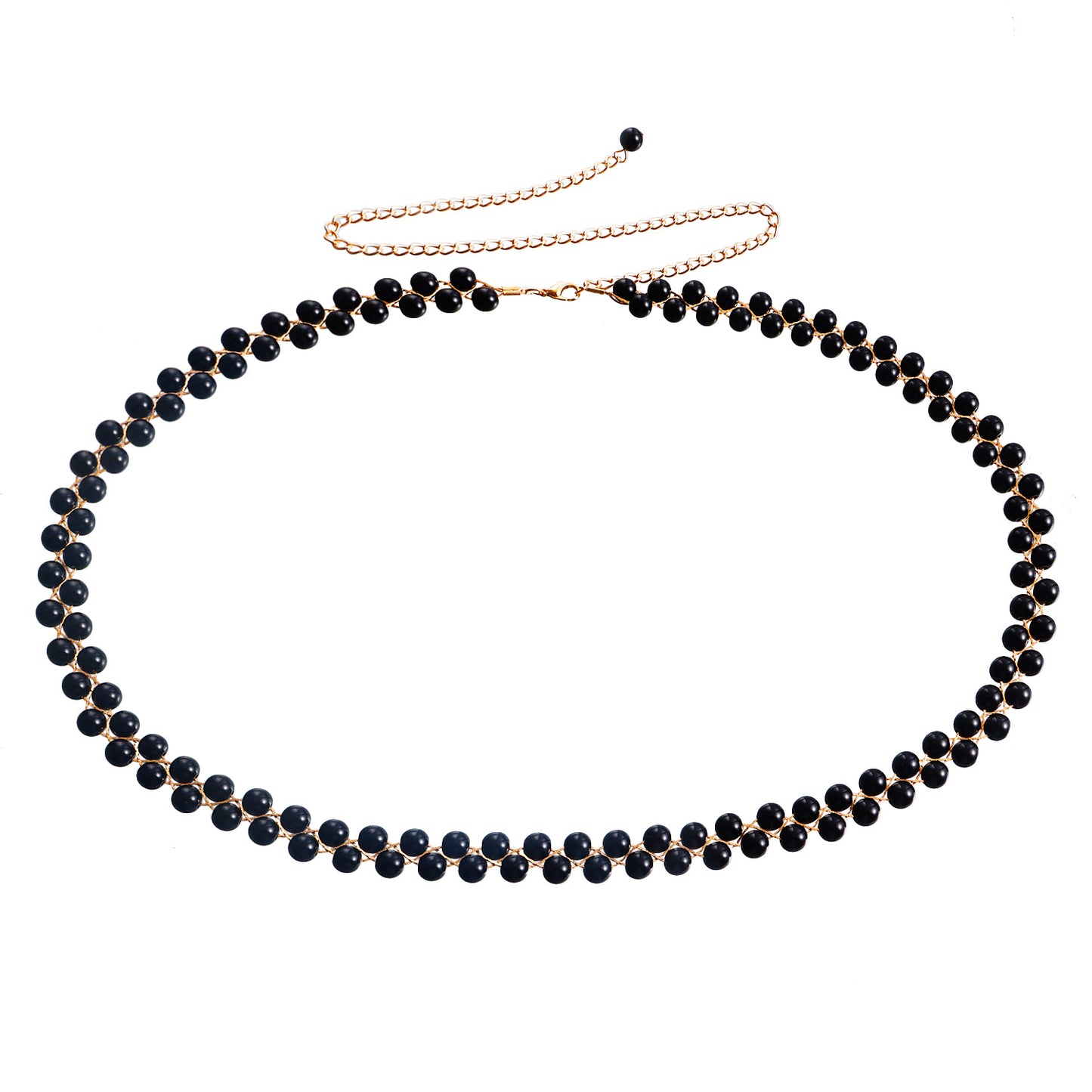 Punk Style Single-Layer Waist Chain for Women in Metal with Pearl-Like Accents for Summer and Nightclub Wear