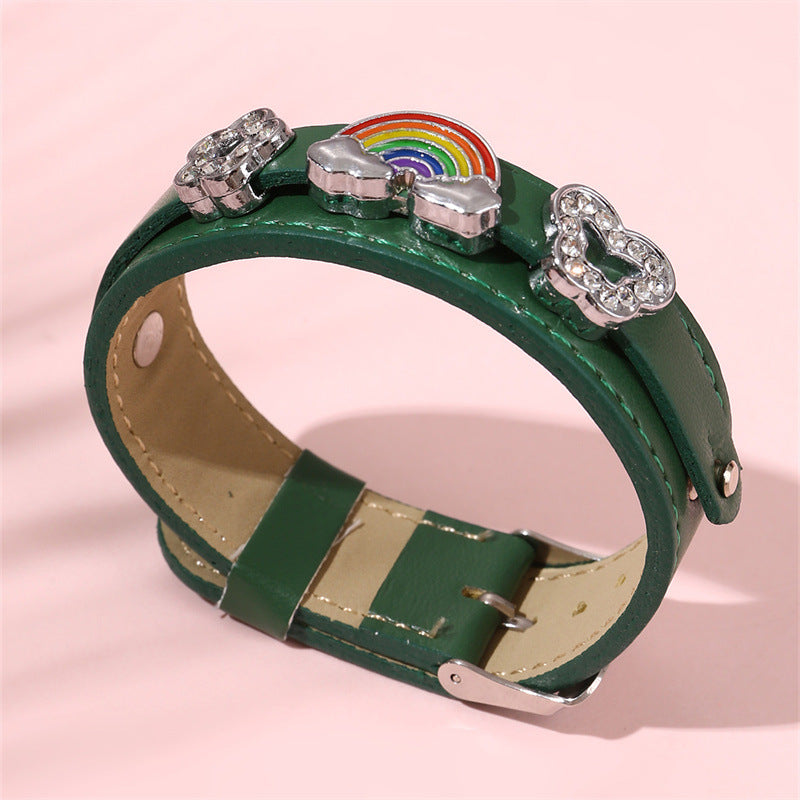 Pulsera de mariposa de resina estilo retro punk con diamantes de imitación para niñas con acabado artesanal