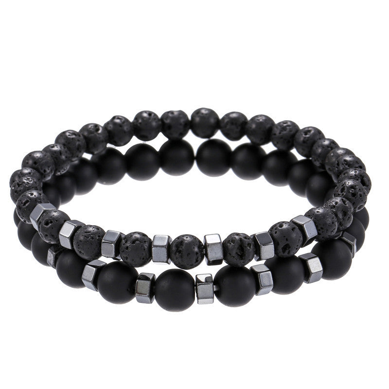 Minimalist Men's Natural Wood Round Bead Bracelet