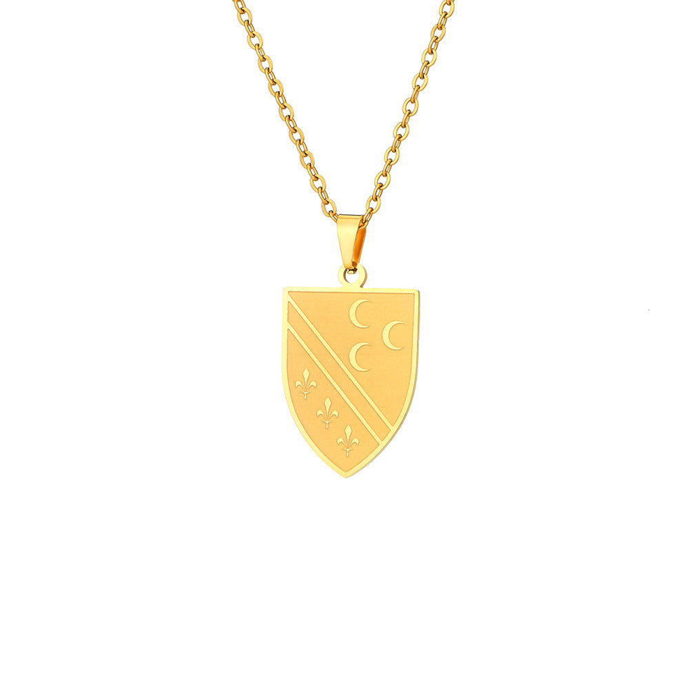 Collar con colgante geométrico de acero inoxidable con dije de acero de titanio y acabado chapado para moda casual unisex