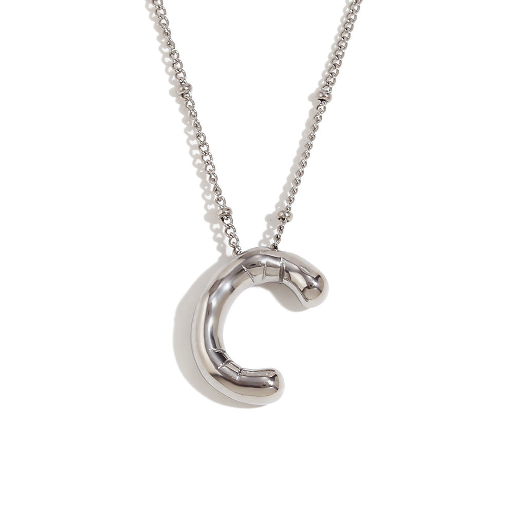 Fashionable Letter-Shaped Stainless Steel Pendant Necklace with 18K Gold Plating for Women