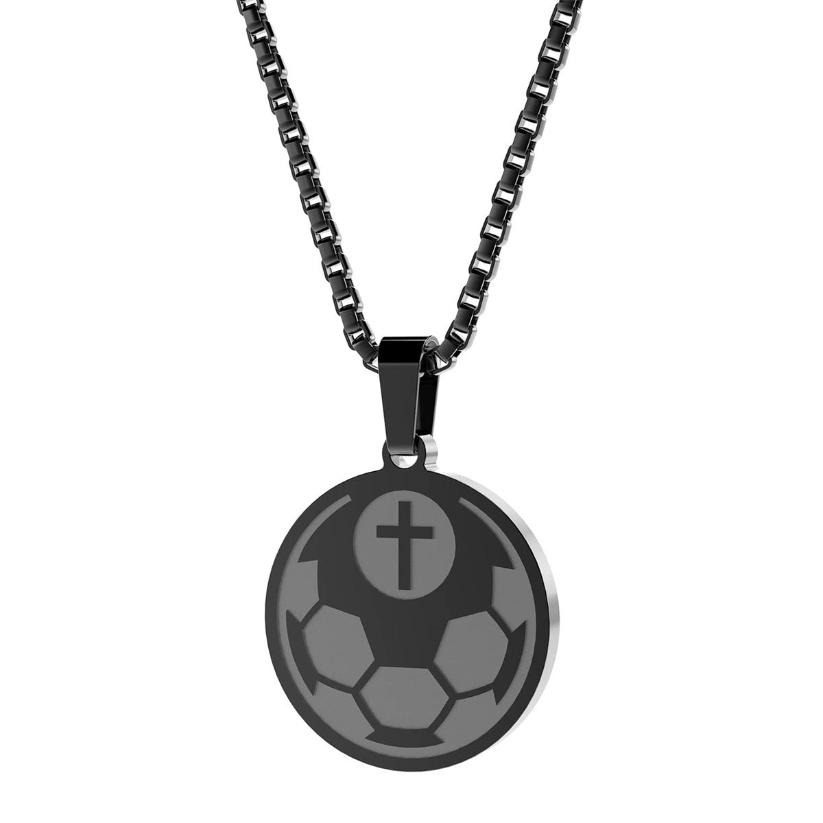 Minimalist Geometric Stainless Steel Pendant Necklace with Titanium Steel Charm and Electroplated Finish for Unisex Sports Style