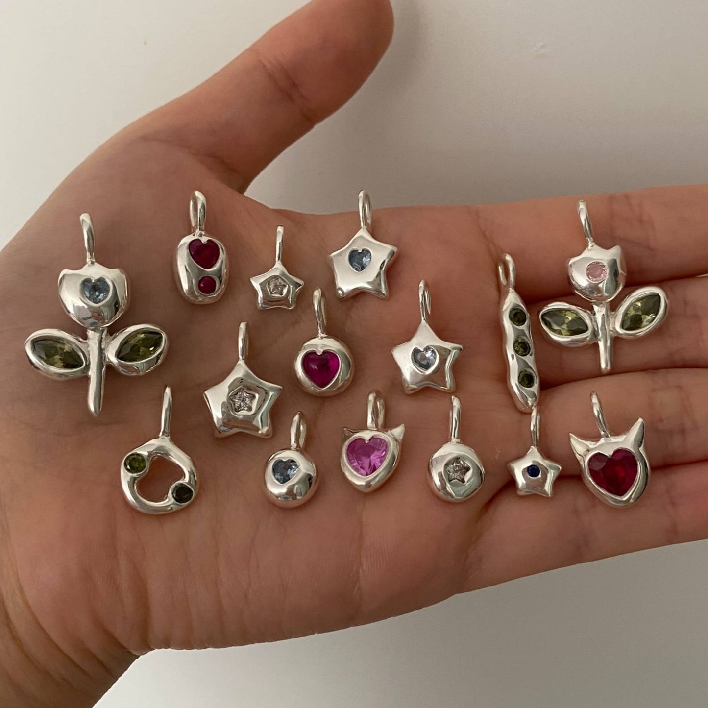 Colorful Titanium Steel Star Heart Leaf Pendant with Cubic Zirconia Plated Finish