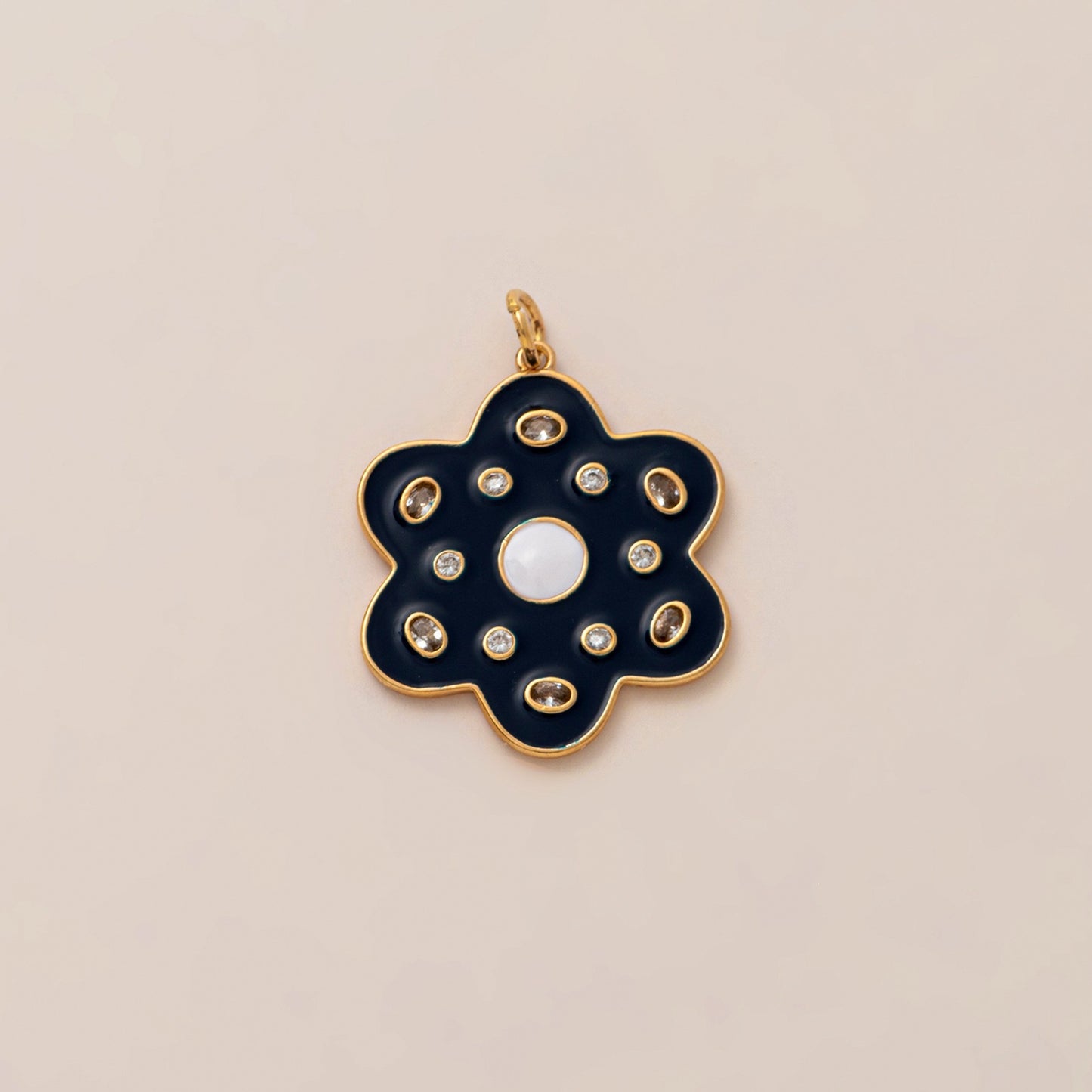 Sweet Plated Brass Floral Solid Color Charm Bar for Women Bag Pendant Keychain
