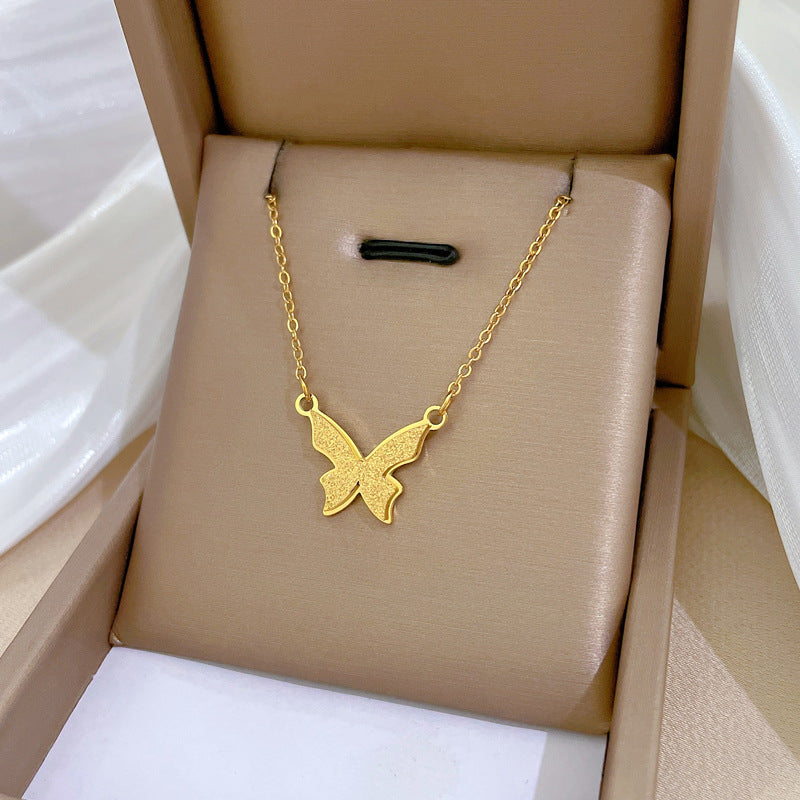 Geometric Minimalist Titanium Steel Plated Necklace with Stainless Steel 304 Pendant for Unisex