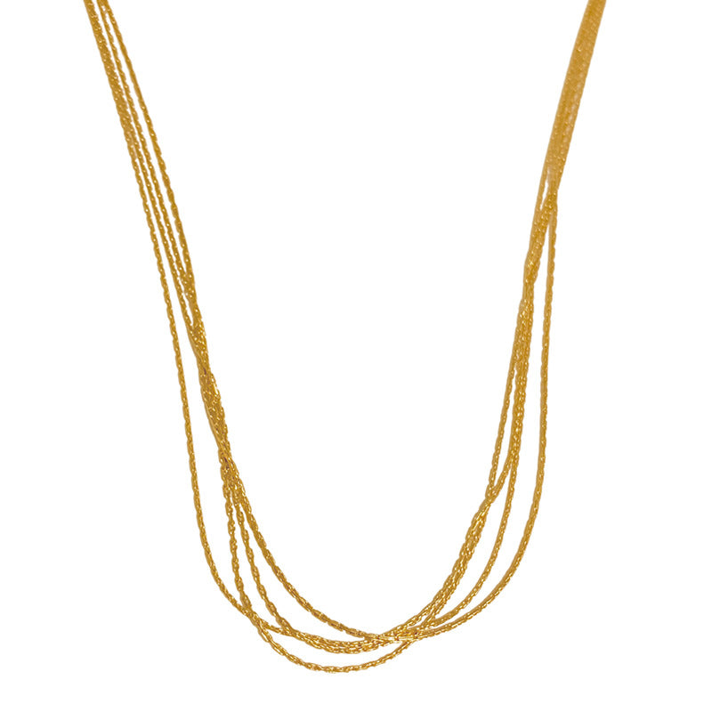 Hip-hop Minimalist Geometric Titanium Steel Plated Snake Chain Necklace for Unisex