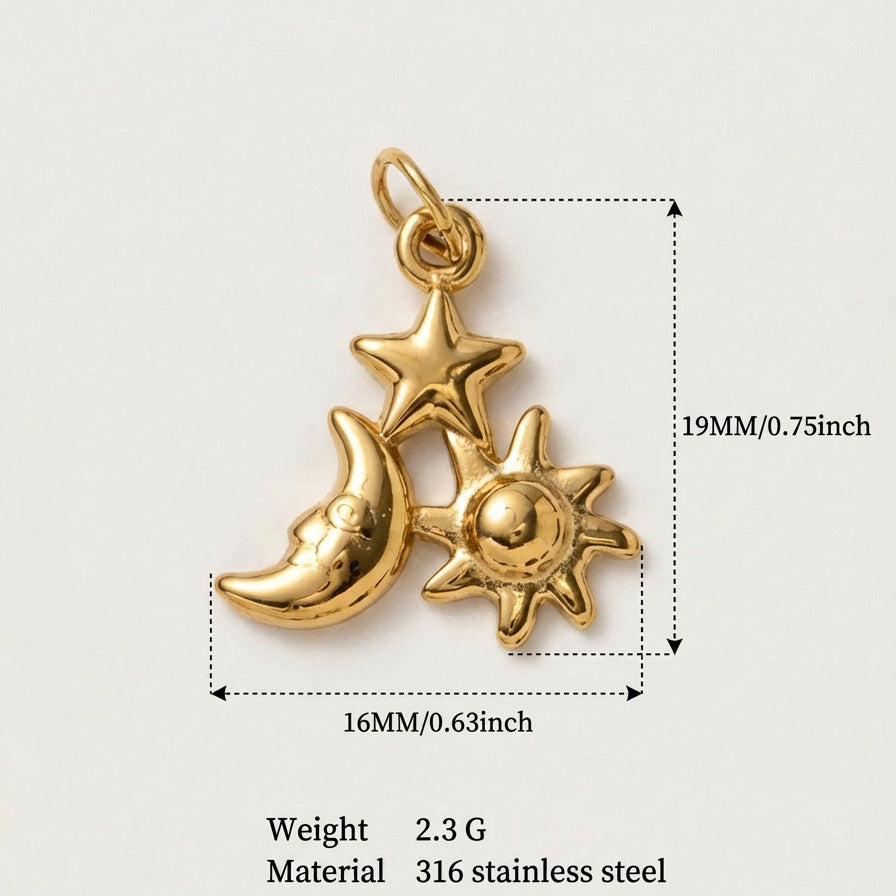 Vintage 18K Gold Plated Stainless Steel Letter Envelope Pendant Charm Bar for Women