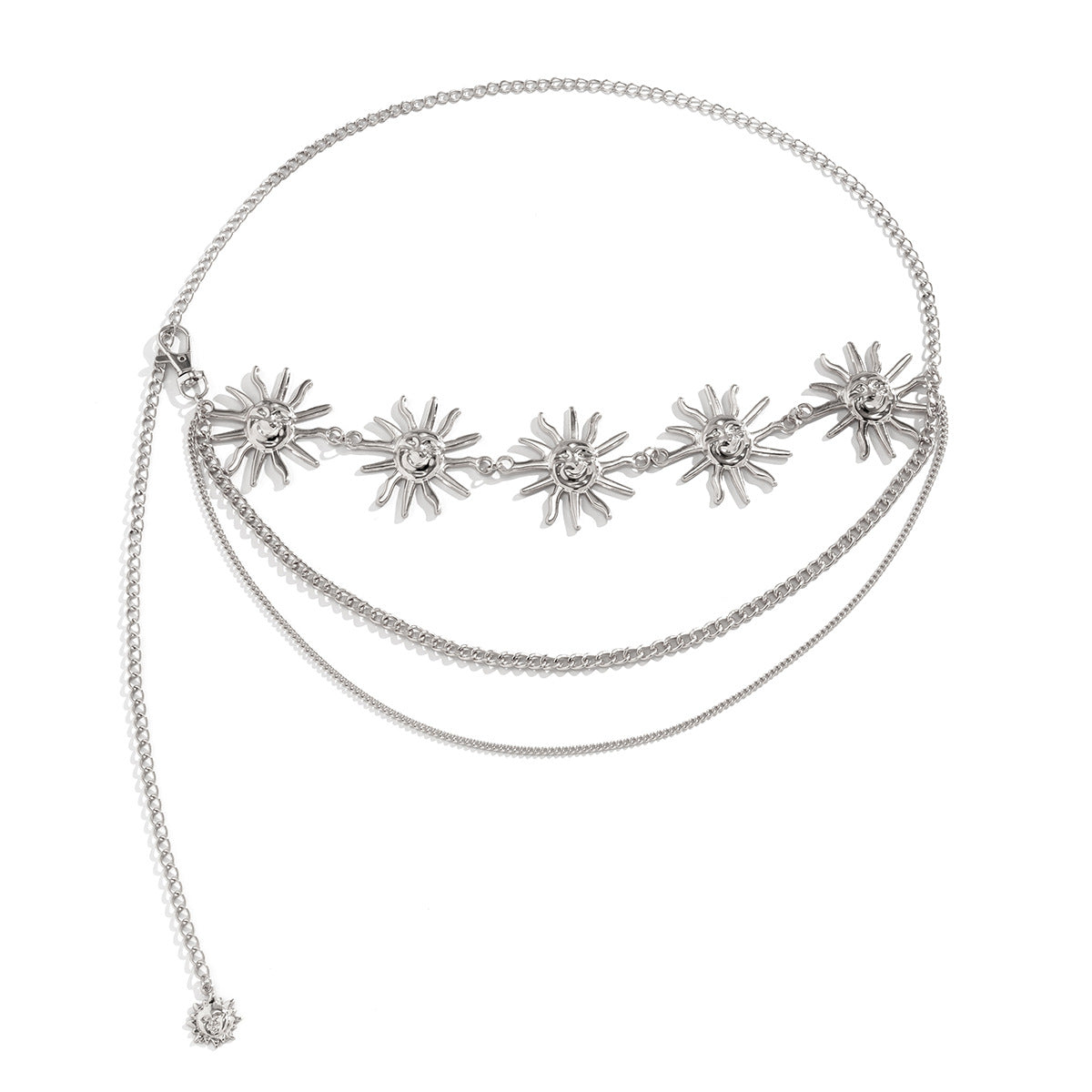 Vintage Multi-layer Chain Waist Chain for Women Plated Metal Body Chain with Tassels and Chains