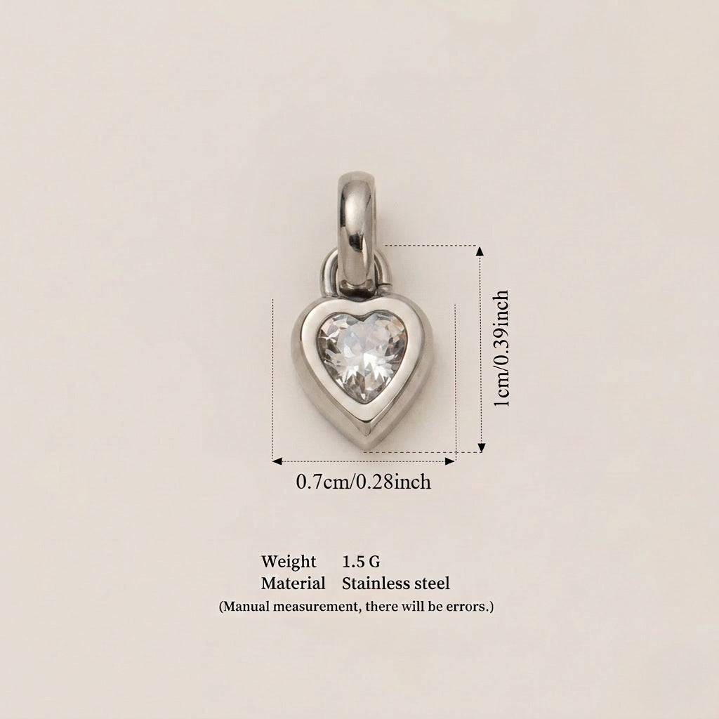 Minimalist Stainless Steel Heart Letter DIY Charm Bar Pendant Plated Necklace for Women