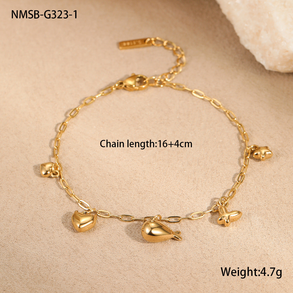 Elegant Butterfly Tassel Pendant Necklace and Bracelet Set in Stainless Steel with Plated Finish for Women