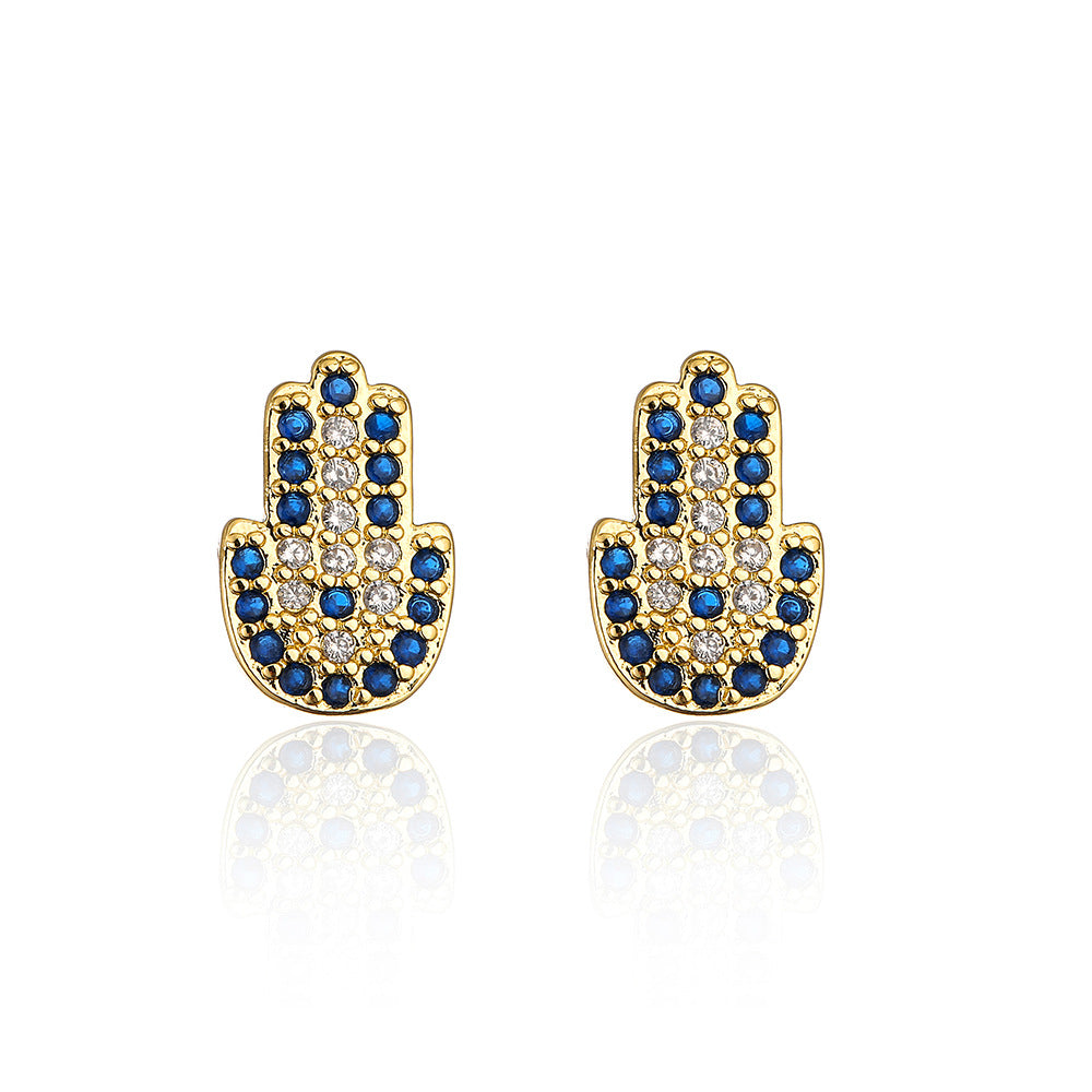 Minimalist Butterfly-Shaped Copper Earrings with Gold Plating and Micro-Pave Zirconia Accents