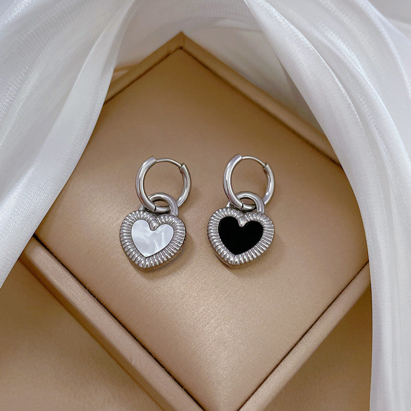 Minimalist Sweet Geometric Titanium Steel Plated Stud Earrings