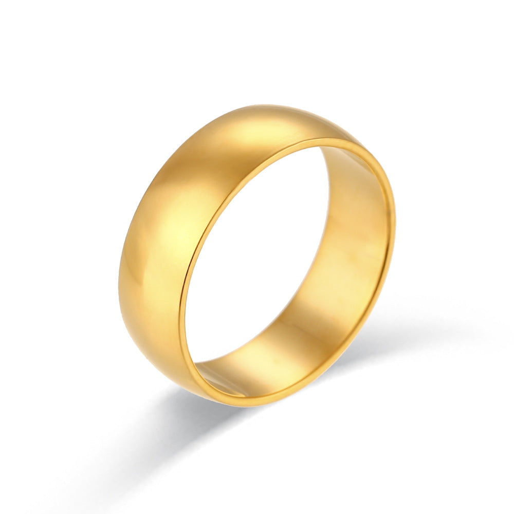 Minimalist Geometric Stainless Steel Ring with 18K Gold Plating for Women