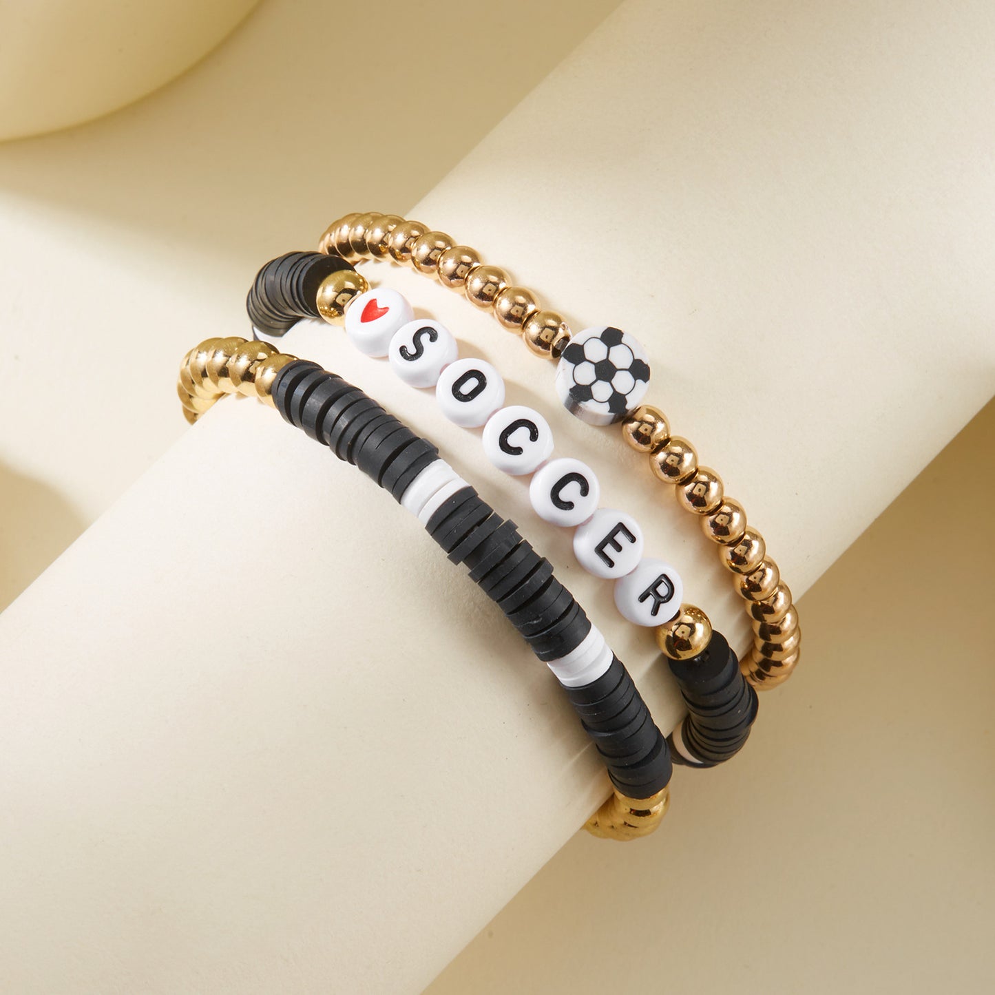 Casual Letter Acrylic Plated Bracelet Set
