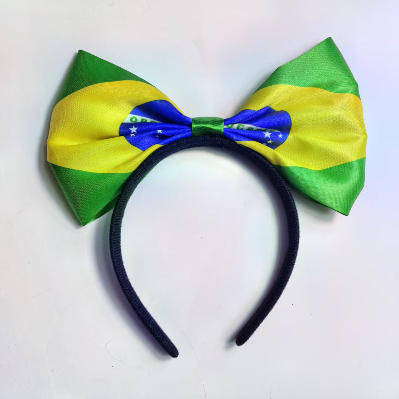 World Cup National Flag Bow Headband Resin Hair Accessory for Soccer Party
