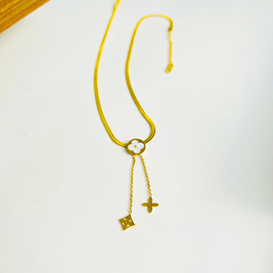 Minimalist Luxury Titanium Steel Cross Necklace with Floral Pattern in O-Chain Design for Unisex