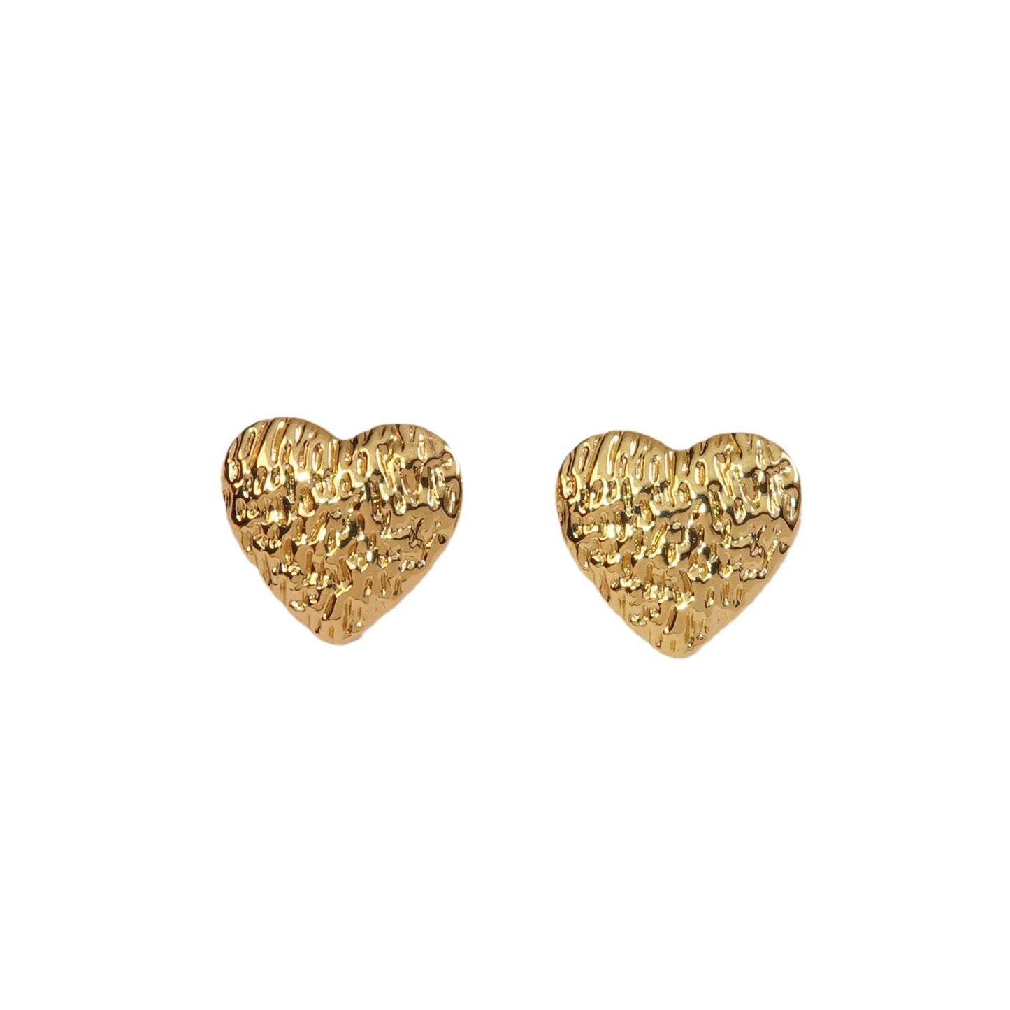 Orecchini a perno da donna a forma di cuore in acciaio inossidabile placcato carini e dolci