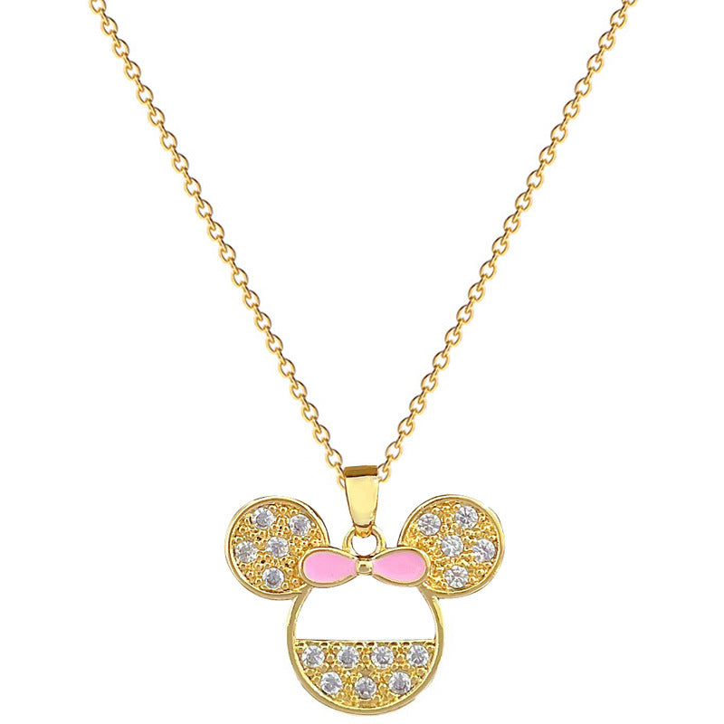 Collana con ciondolo geometrico di lusso con strass in acciaio al titanio, unisex