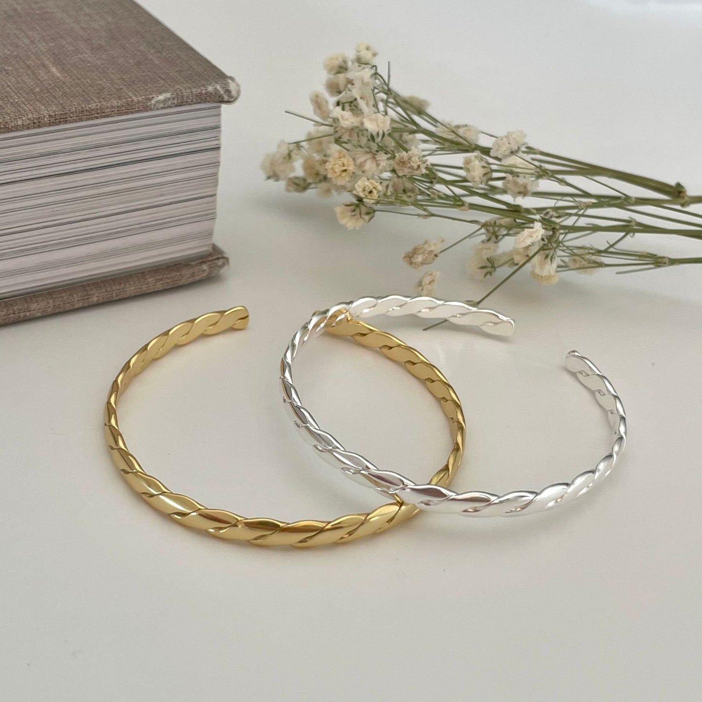 Pulsera de Plata de Ley 925 Minimalista con Hilo Trenzado para Mujer