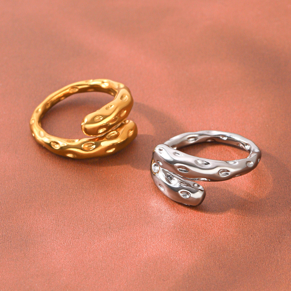 Minimalist Geometric PVD Gold Plated Titanium Steel Stainless Steel Ring for Women