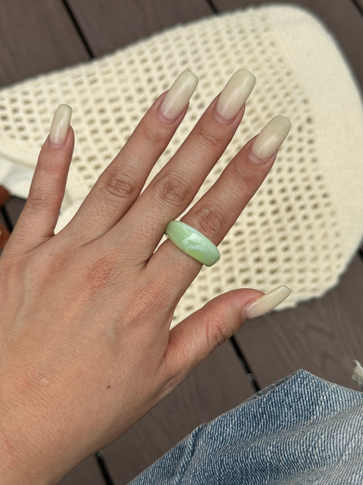 Vintage Casual Geometric Drip Oil Acrylic Ring