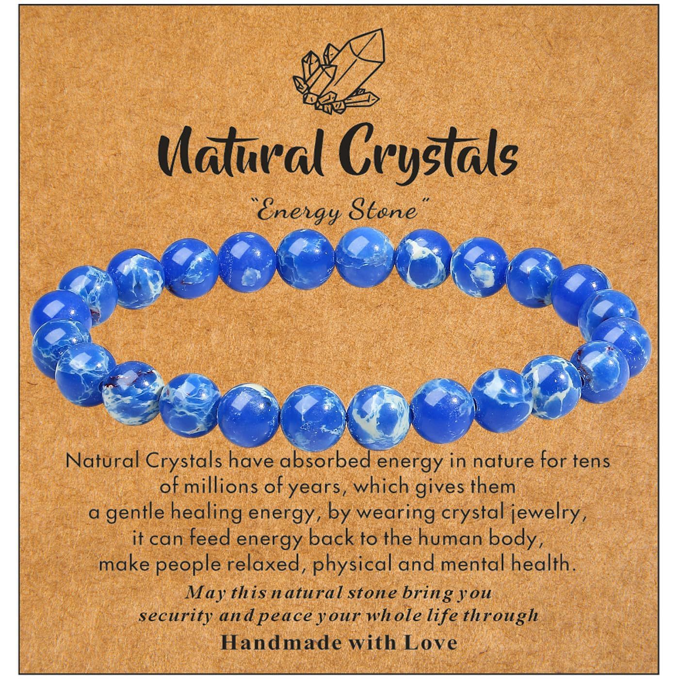 Natural Crystal Agate Lapis Lazuli Tiger Eye Geometric Beaded Bracelet Unisex