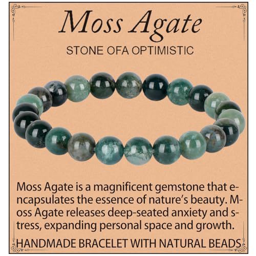 Natural Crystal Agate Round Beaded Stretch Bracelet Unisex