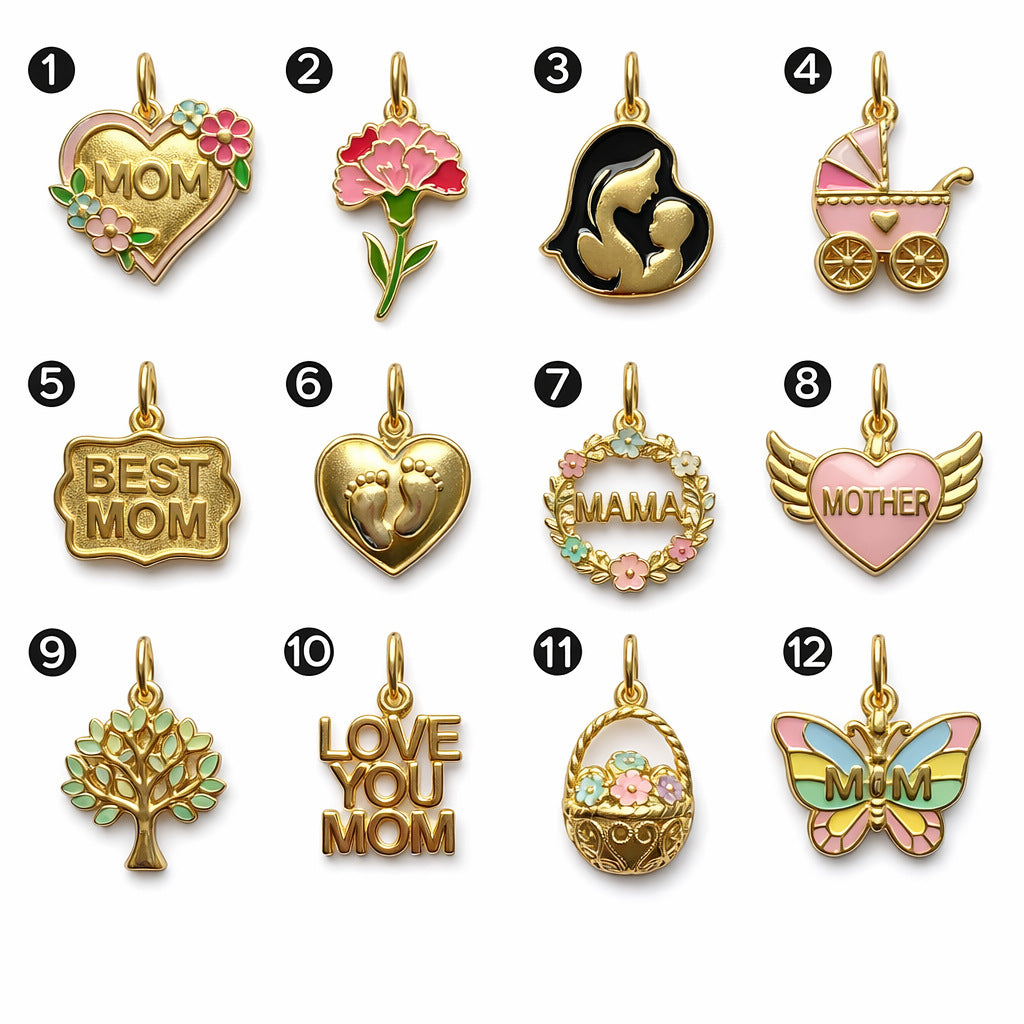 Vintage Floral Geometric Stainless Steel PVD Gold Plated Charm Bar