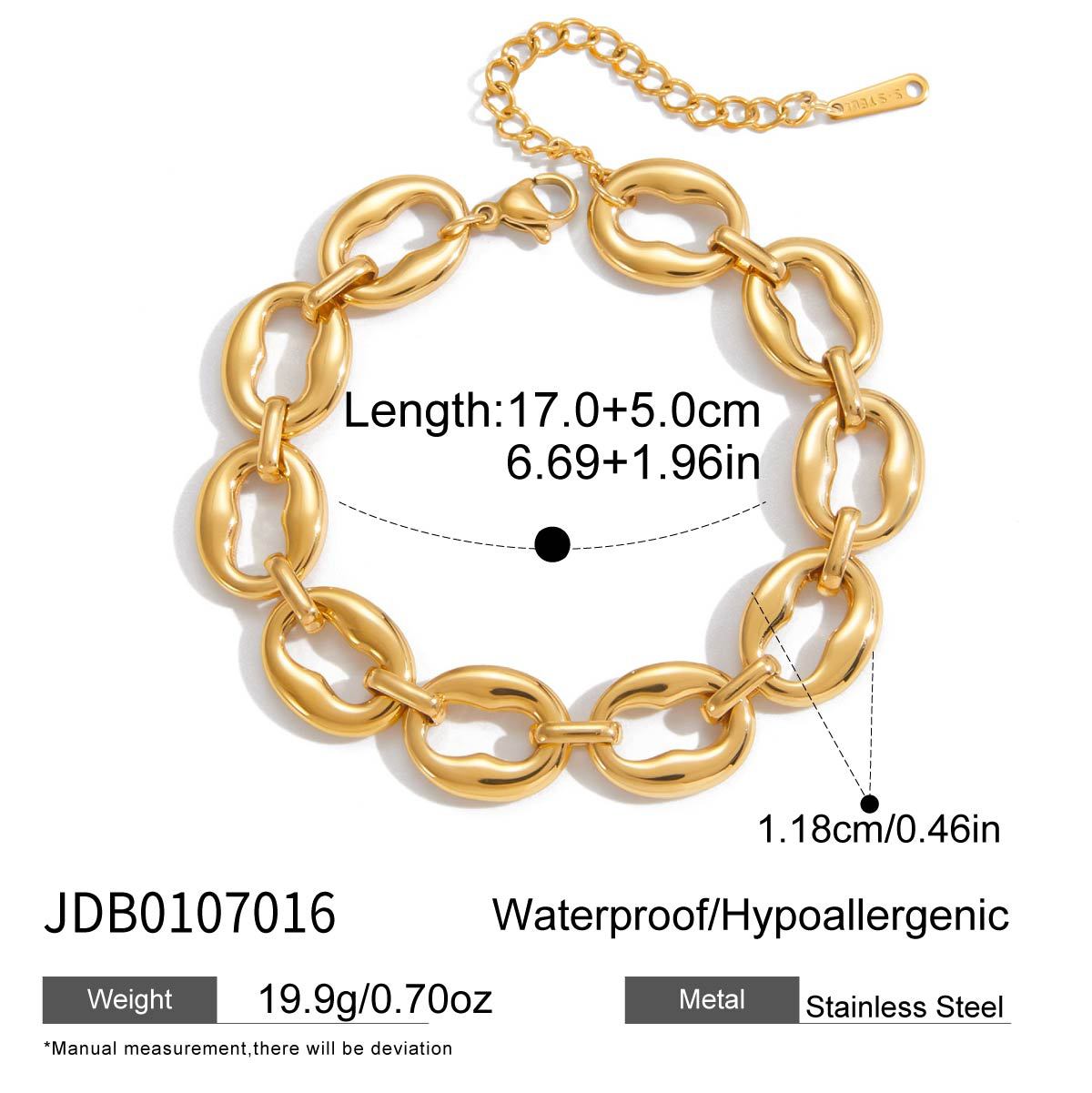 Geometric Plated Stainless Steel Bracelet for Women