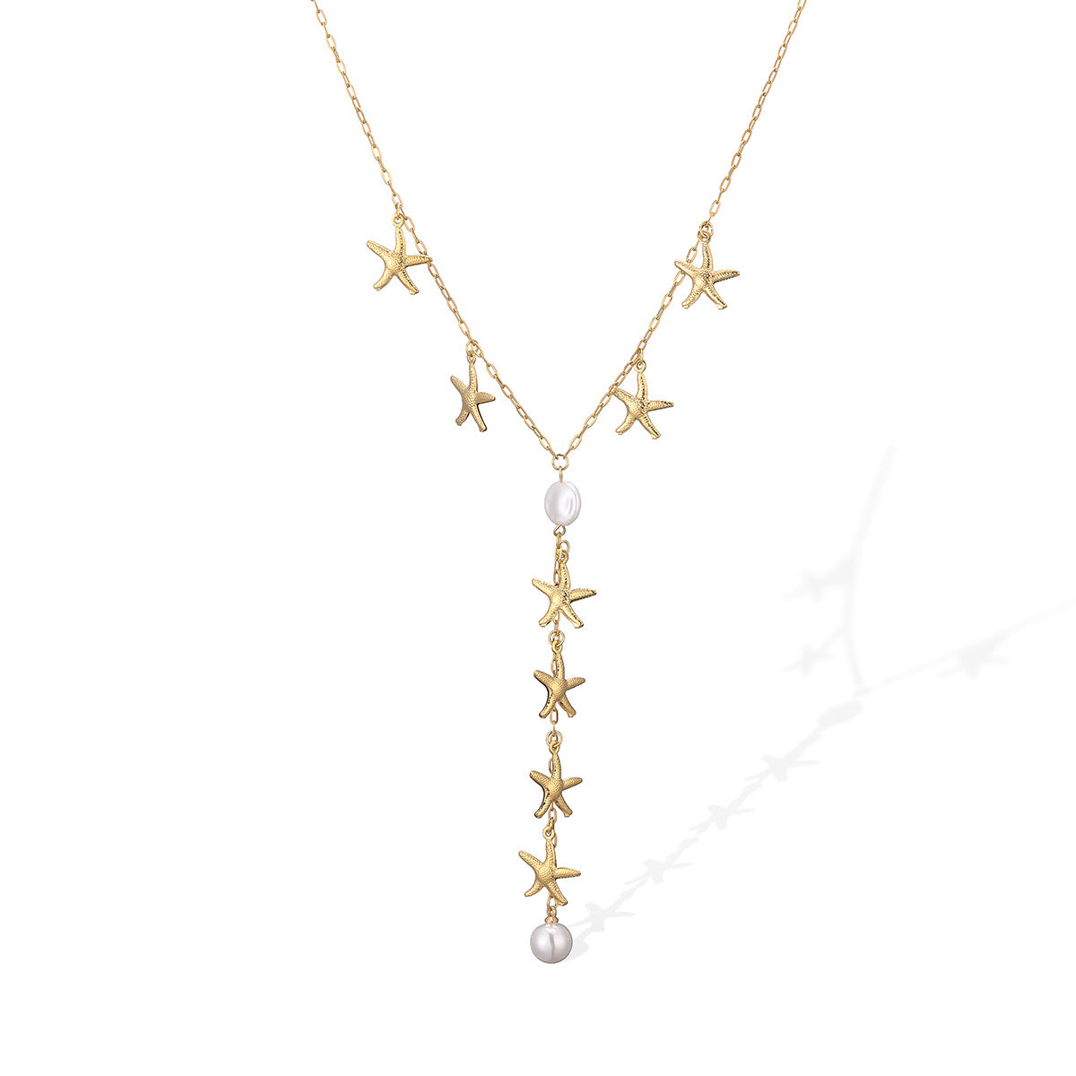 Minimalist Stainless Steel Star Heart Geometric Pendant Necklace with Tassel