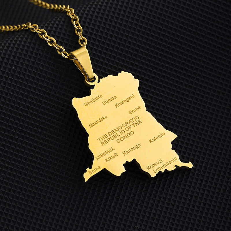 Elegante collana pendente a stella geometrica in acciaio inossidabile con ciondolo in acciaio al titanio e finitura galvanizzata per abbigliamento unisex alla moda