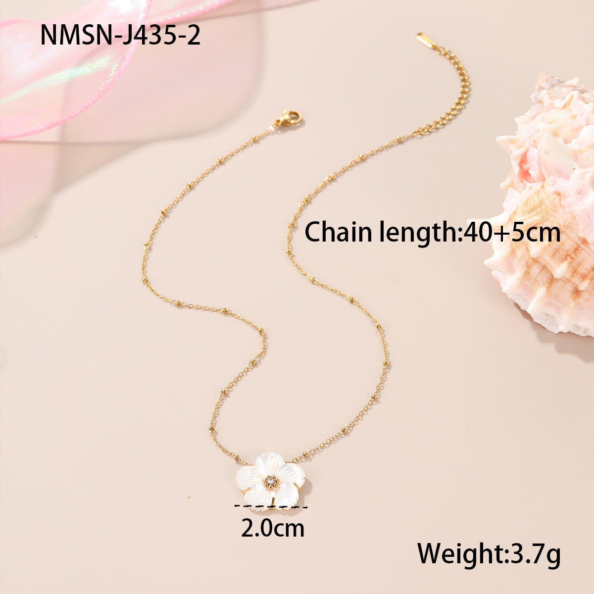 Fashionable Floral Geometric Stainless Steel Necklace with 18K Gold Plating for Women