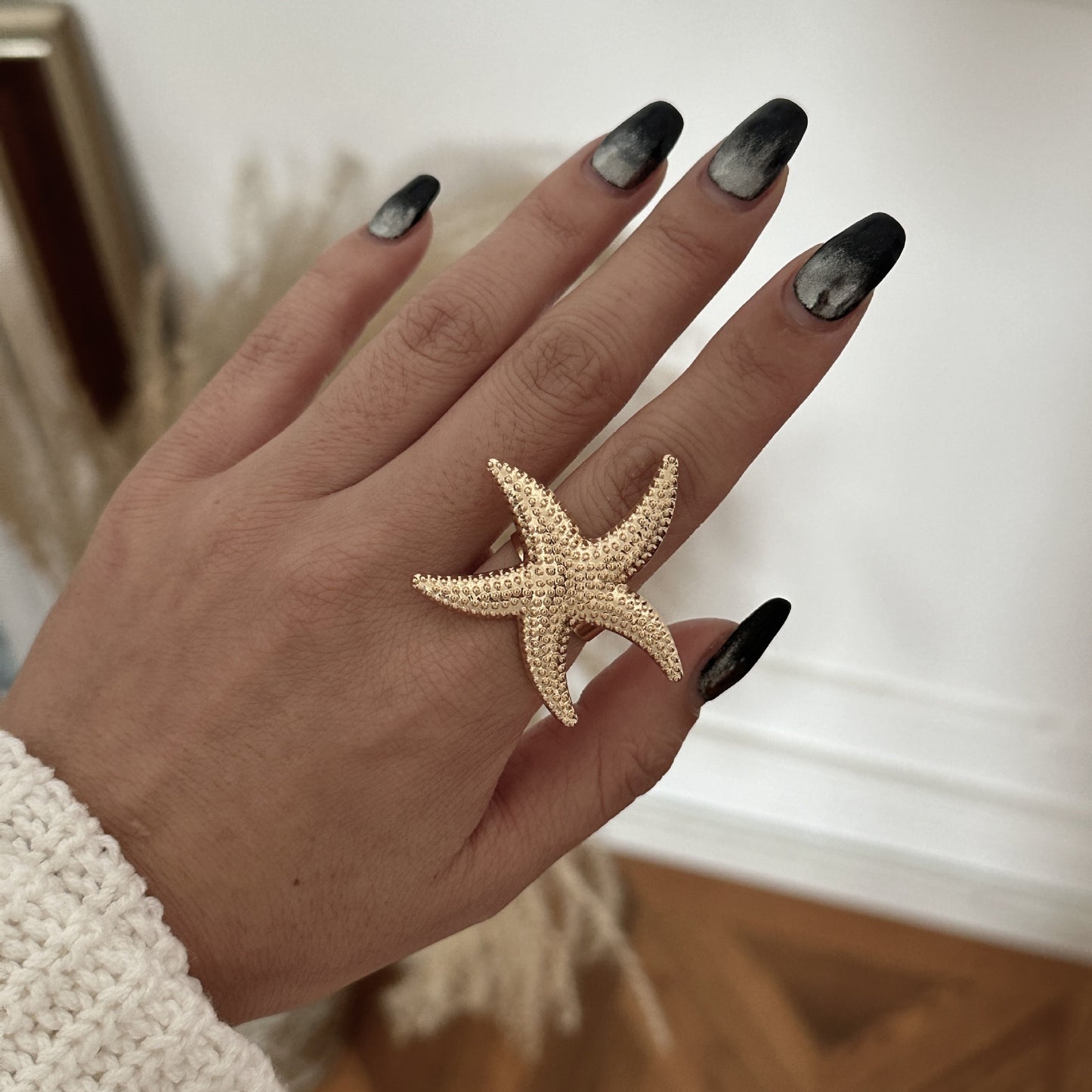 Irregular Hollow Twisted Imitation Pearl Geometric Alloy Open Ring for Women