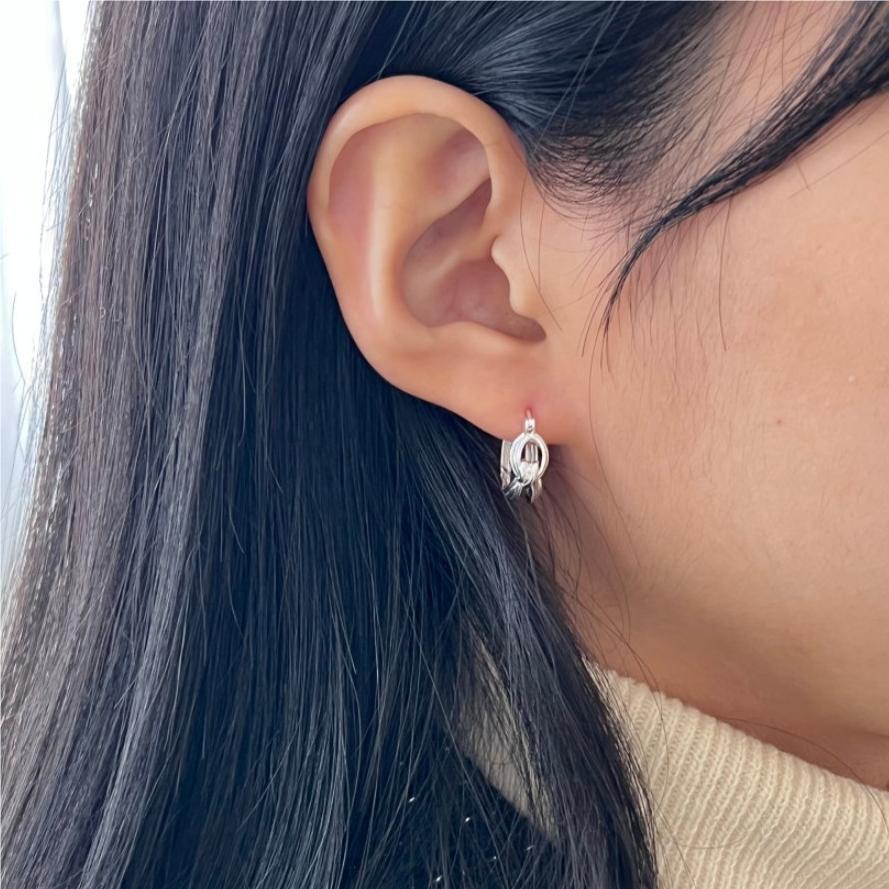 Minimalist Geometric Letter Stud Earrings in 925 Sterling Silver with Gold Plating