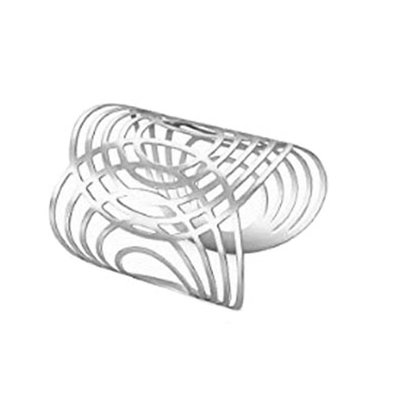 Geometric Hollow Out Plated Metal Cuff Bracelet for Women