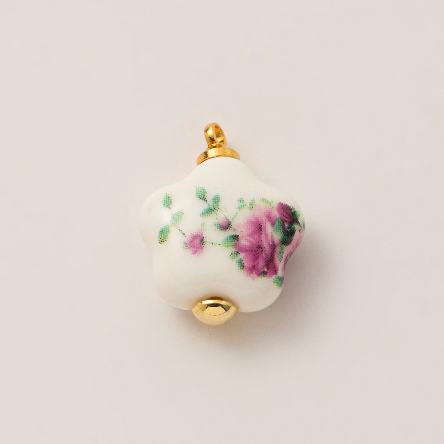 Sweet Vintage Heart Teardrop Cherry Pearl Lace Trim Brass Plated Shoe Charm Pendant