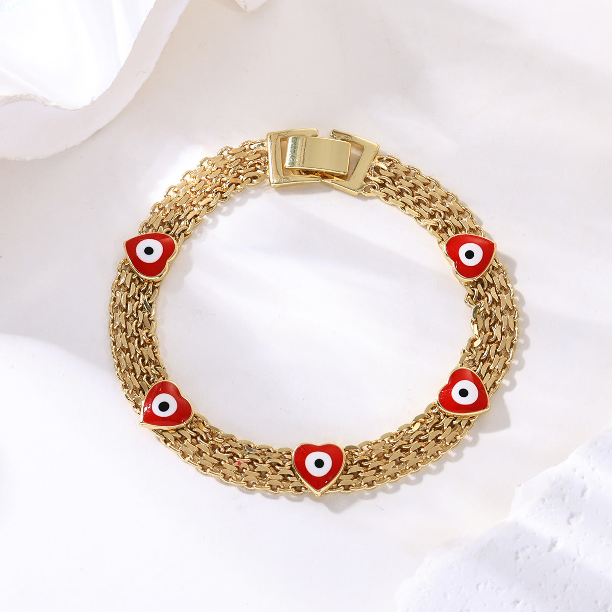 Bohemian Style Evil Eye Elephant Bracelet for Women with Cartoon Animal Design and Geometric Shapes in Plated Copper
