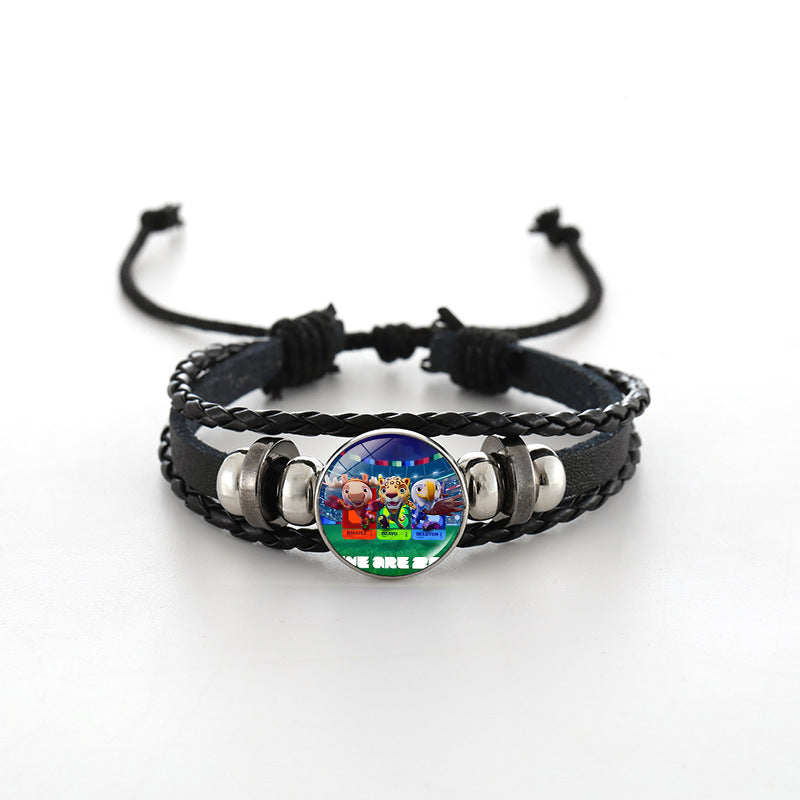 Unisex Leather Bracelet Fashion Casual Woven Bangle