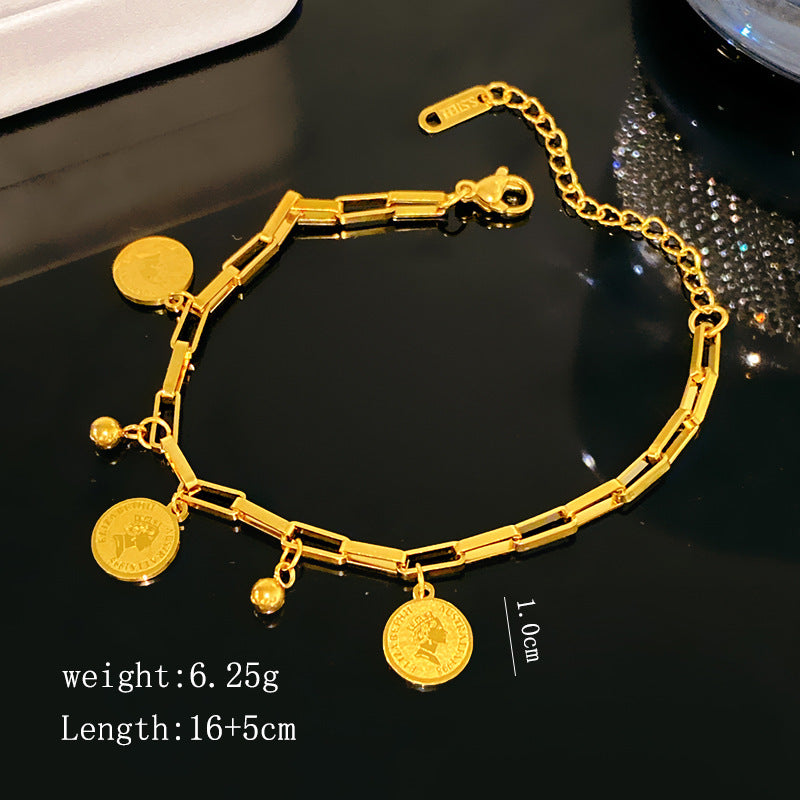 Vintage Sweet Star Plated Titanium Steel Bracelet