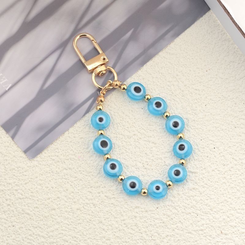 Vintage Ethnic Resin Evil Eye Keychain Pendant Charm