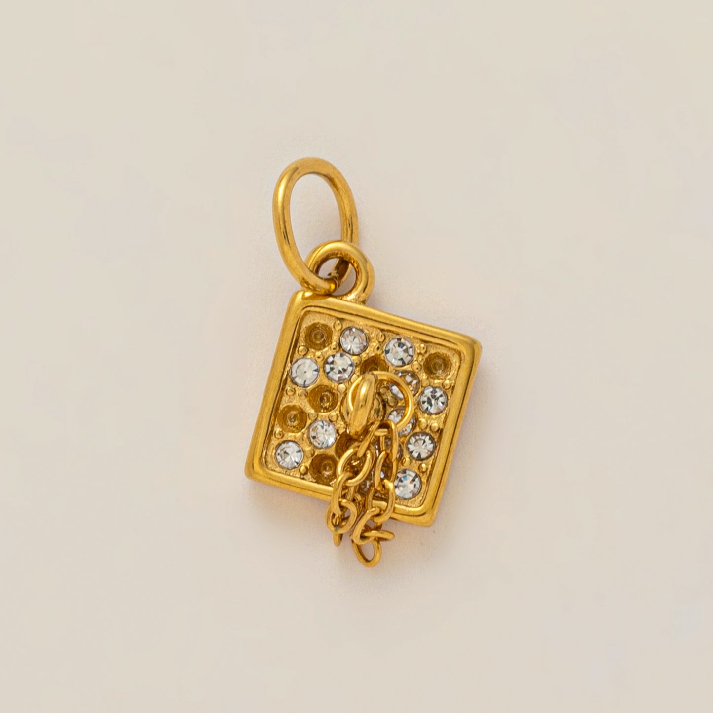 18K Gold Plated Cartoon Bear Paw Stainless Steel PVD Charm Bar