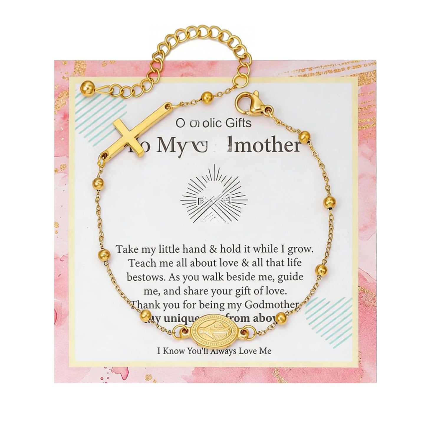 Minimalist Gold Plated Brass Cross Bracelet with White Pearl Inlay for Women