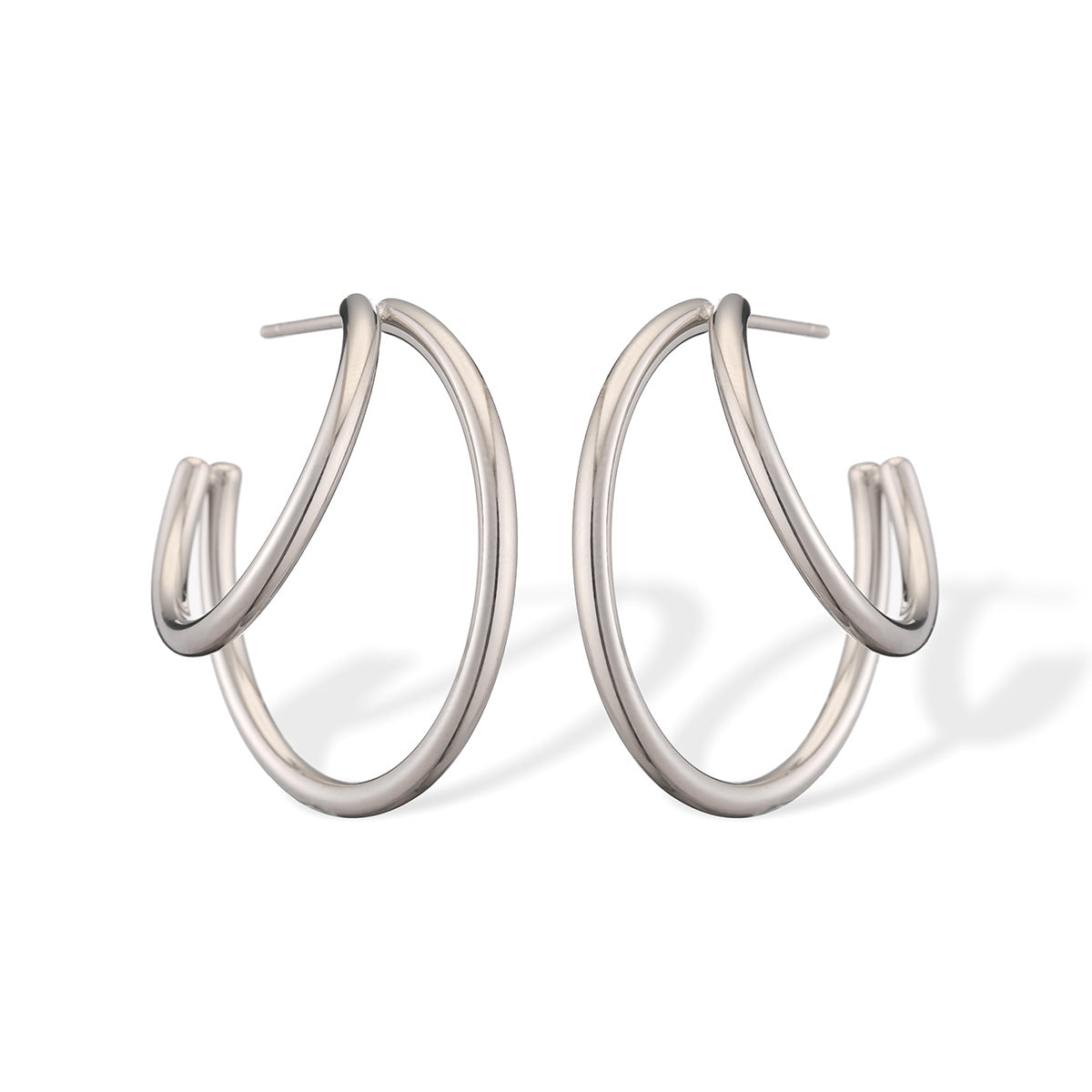 Minimalist Geometric Stainless Steel Earrings for Women with Plated Finish Irregular Design Fashionable and Versatile