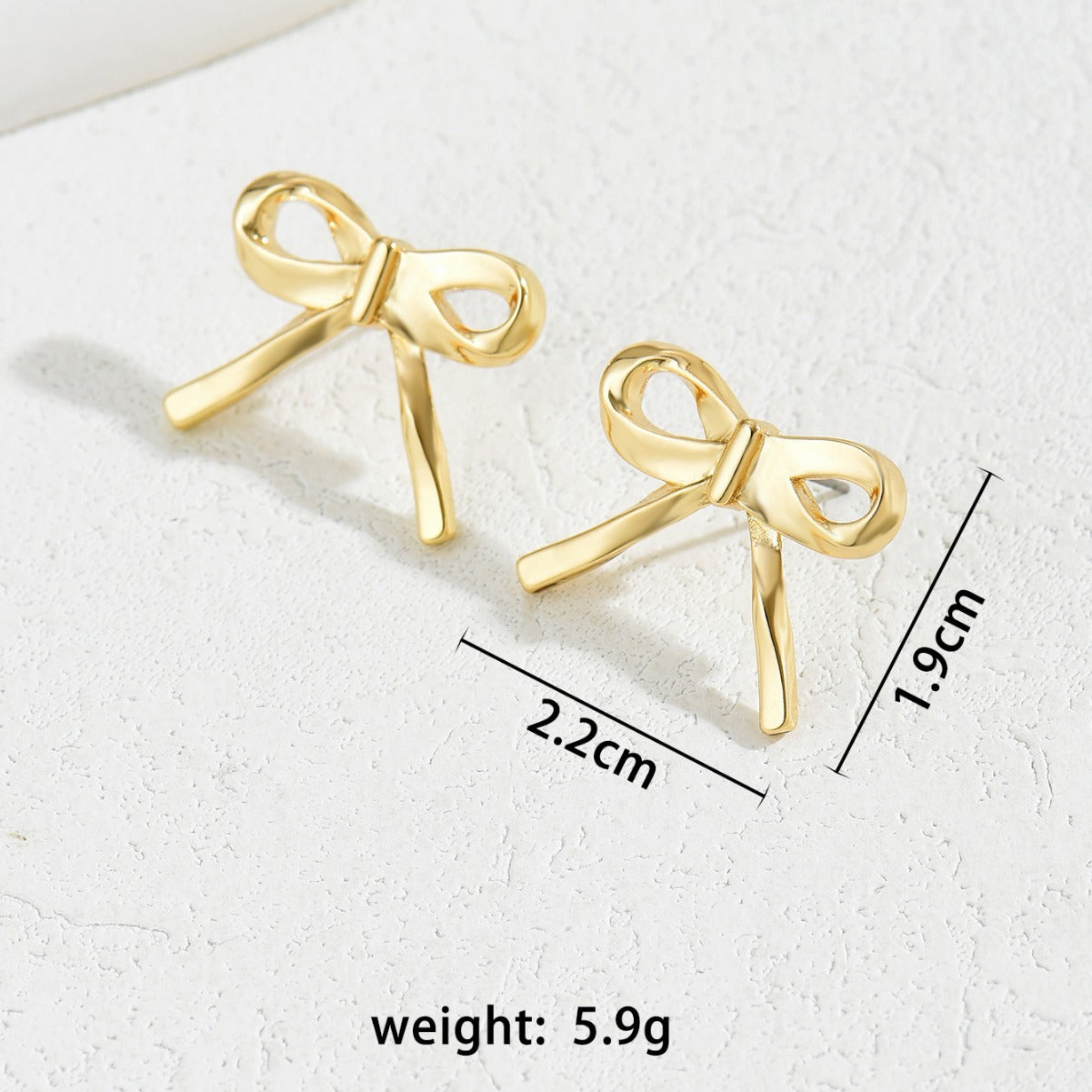 Fashion OL Bow-Shaped Alloy Stud Earrings for Women with Plating Finish, Minimalist and Versatile Design