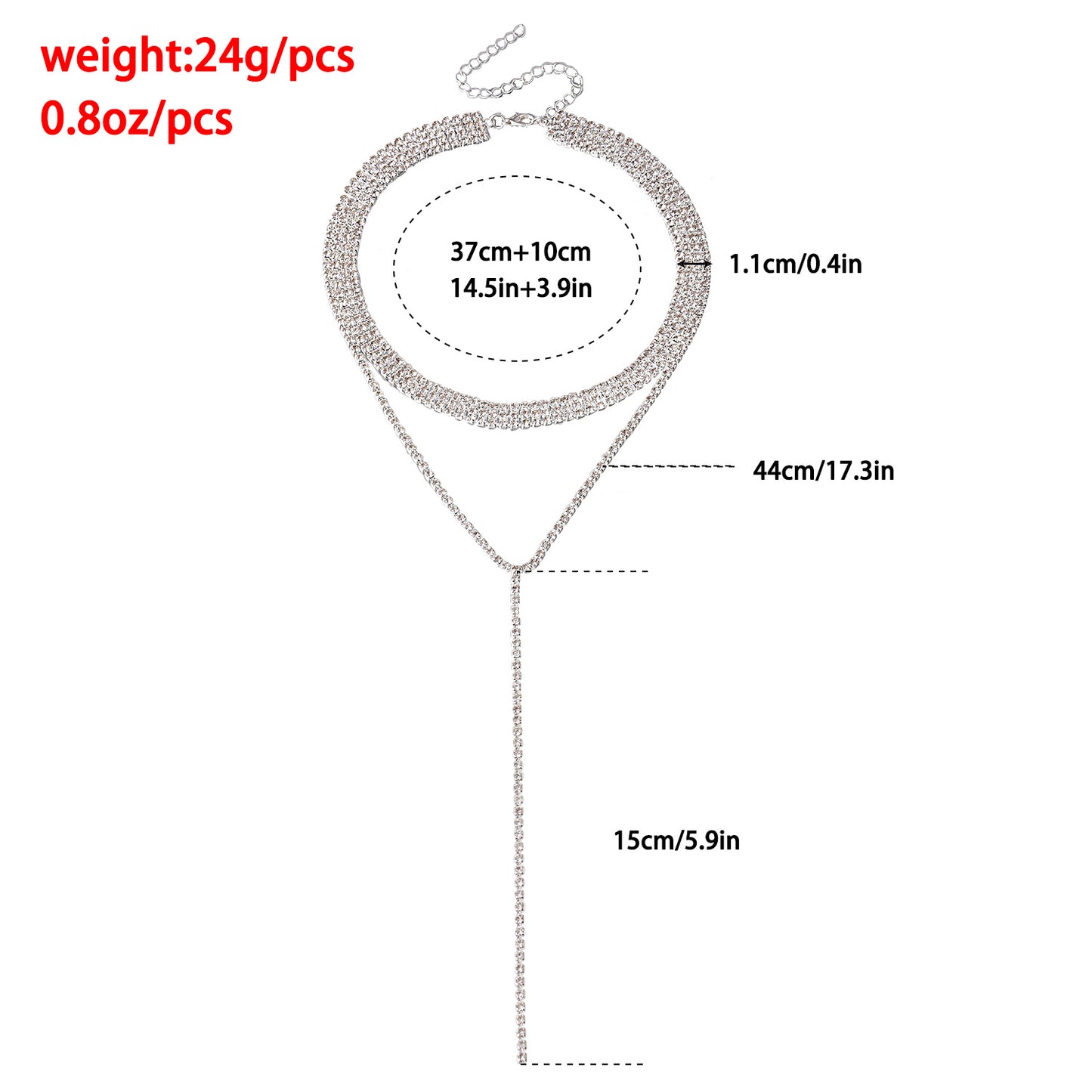 Geometric Style Long Layered Tassel Necklace for Women with Alloy Base and Electroplated Finish